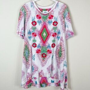 Double D Ranch Geometric Diamond Short Sleeve Tee Size Large